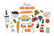 Wine and Cheese Clipart, a Food Illustration by Luamor (Thumbnail 2 of 7)