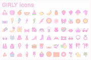 Girly icons, an Outline Icon by faitotoro (Thumbnail 1 of 2)