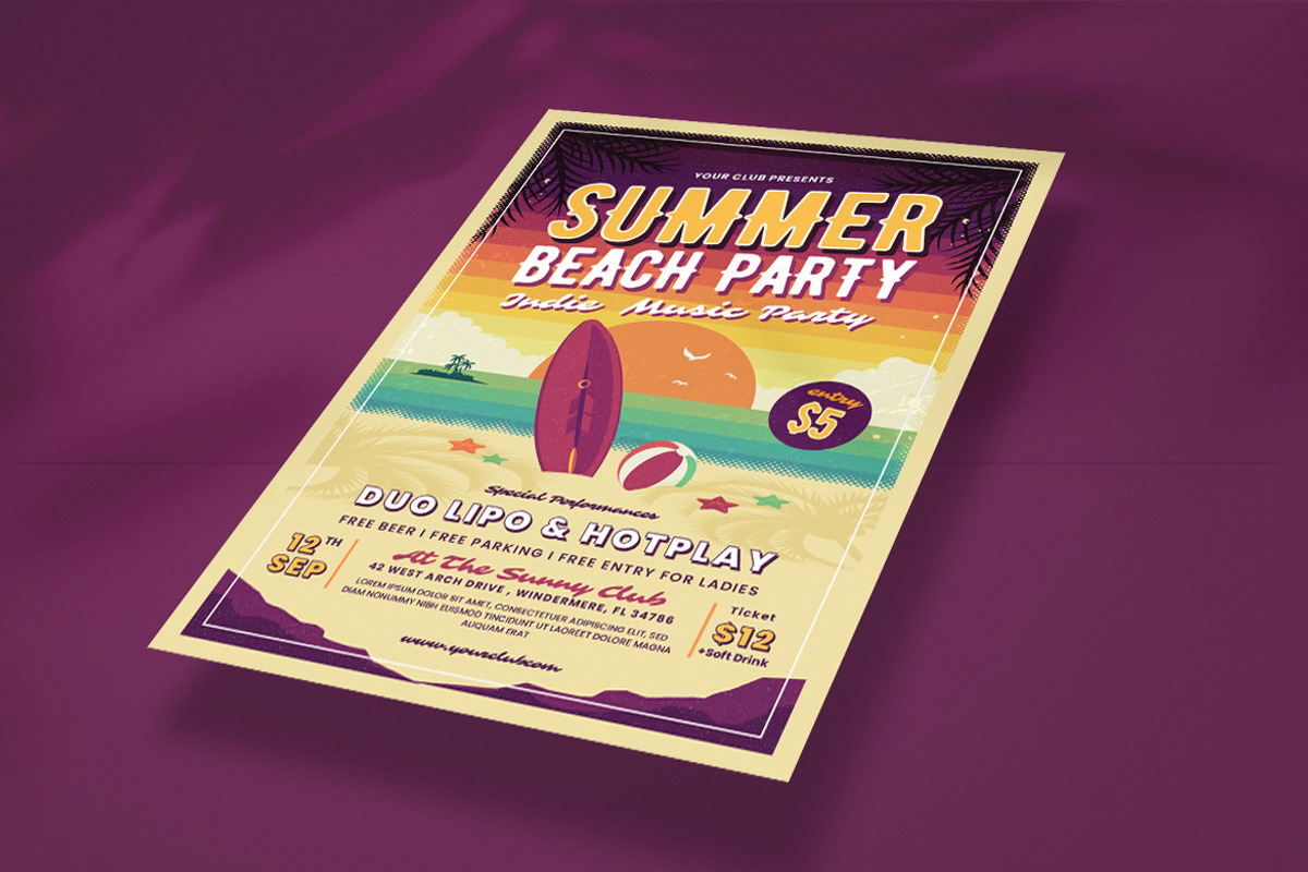 Summer Beach Party Flyer, a Flyer Template by Totem Design Studio (Photo 3 of 5)