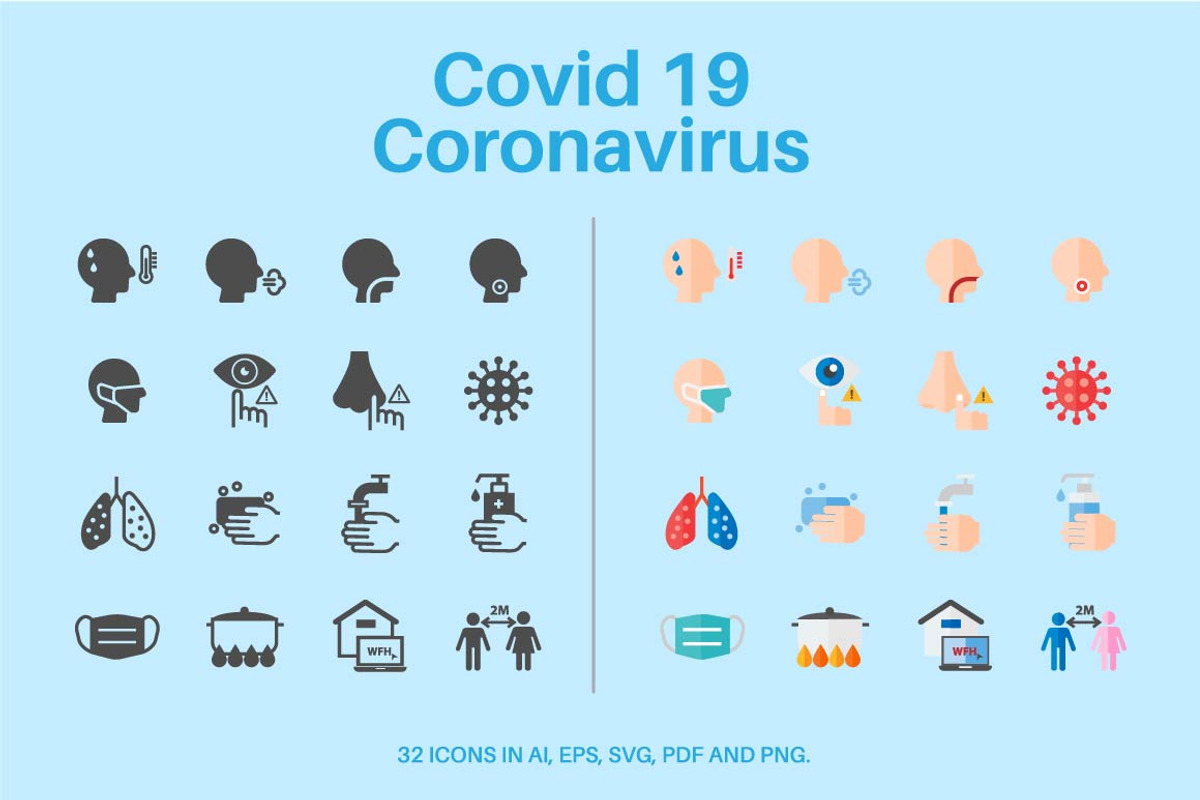 Corona Virus Covid-19 Virus Icons, an Outline Icon by Karawan (Photo 3 of 3)