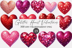 Glitter Heart Valentines Day, an Illustration by Designworld