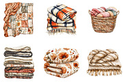 Fall Plaid Blankets Clipart, a Seasonal Illustration by Designking (Thumbnail 3 of 5)