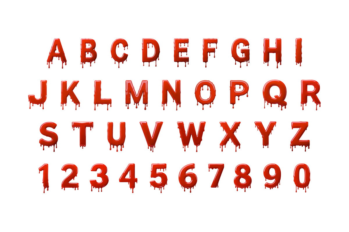 Blood 3D Font, a Font by Loudoun Design Co. (Photo 2 of 6)
