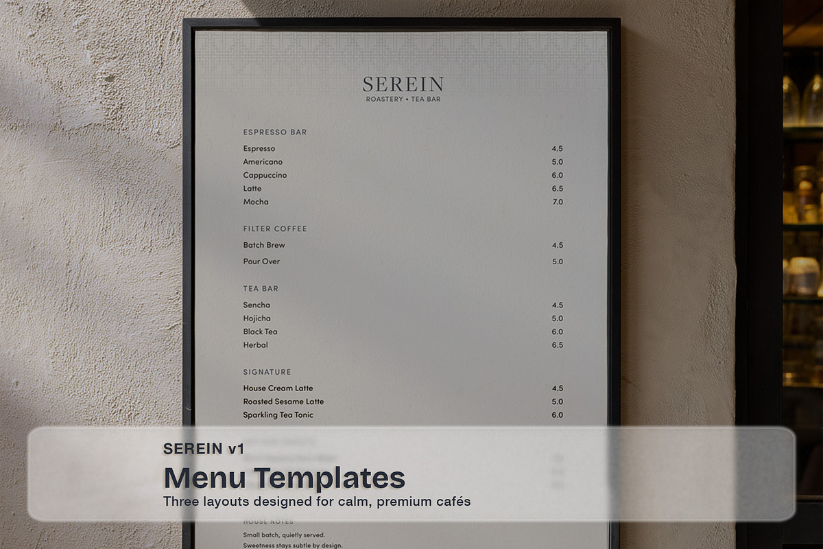 SEREIN V1. Minimal Café Branding Kit, a Branding & Logo Template by studio MoShie (Photo 5 of 9)