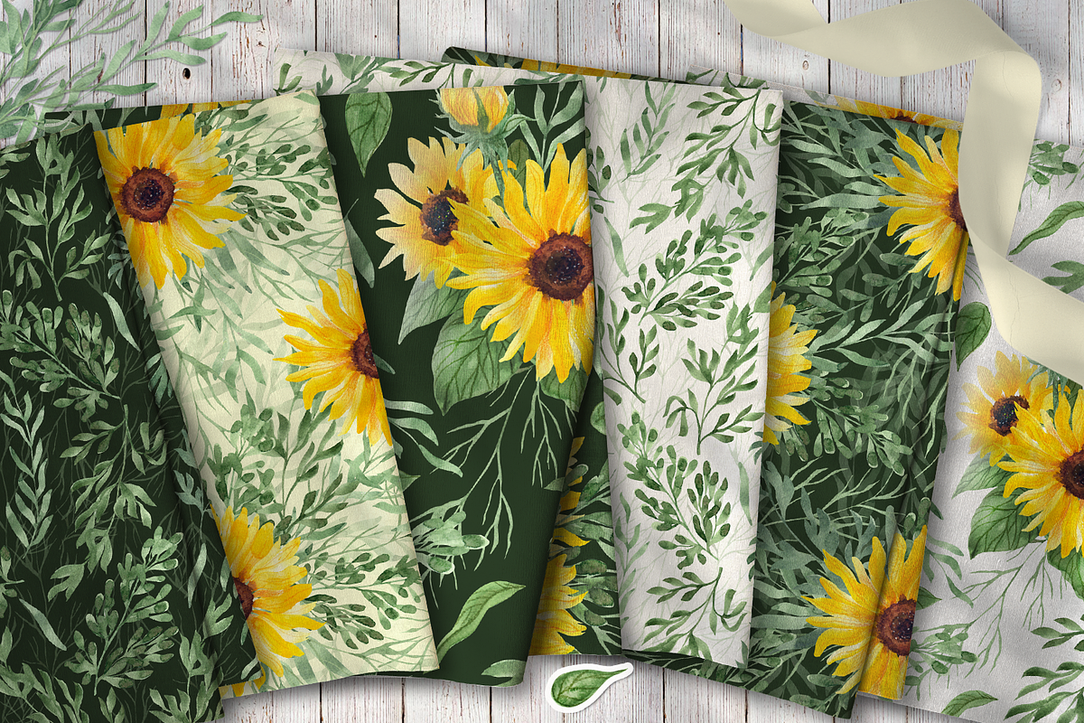 Sunflowers Watercolor Collection, an Illustration by Anna Druzhkova (Photo 8 of 14)