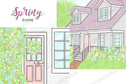 Spring Scene, a Seasonal Illustration by GlamArtZhanna (Thumbnail 1 of 3)
