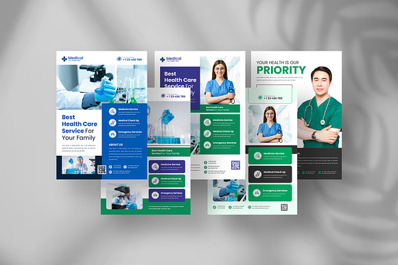 Medical flyer design template preview 6