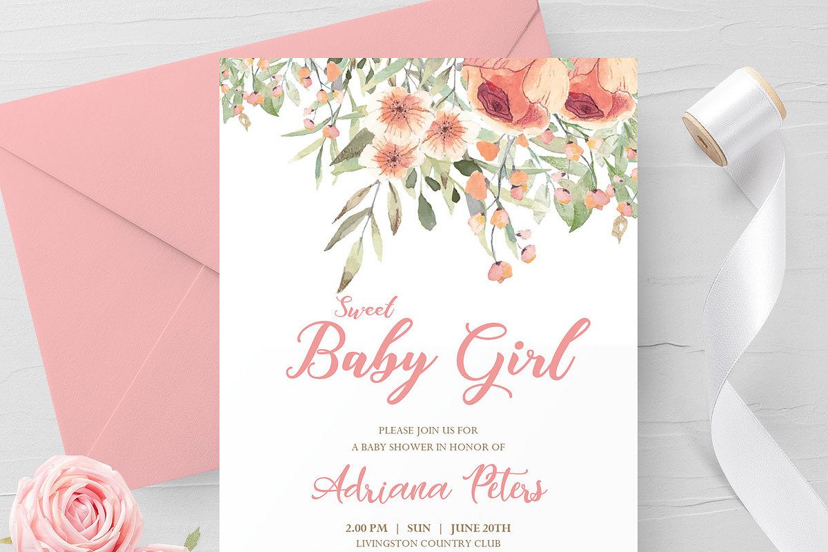 EDITABLE Baby Shower Invitation, an Invitation Template by Advaita  Printables, image size:1200x800