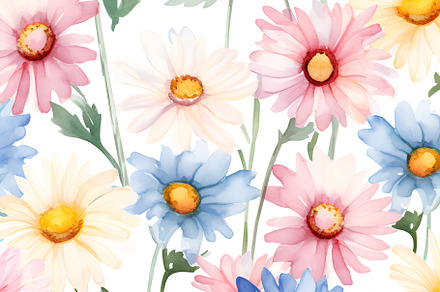 Floral texture pattern on seamless watercolor cloth. Abstract flower background, an Abstract Photo by Lenor4ik
