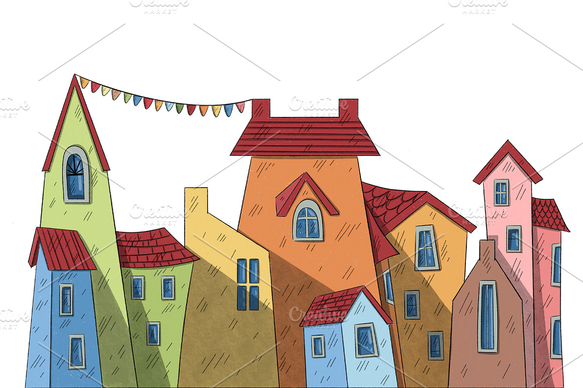 Fairy tale magic houses, a Decorative Illustration by SaintPic illustrations (Photo 9 of 9)