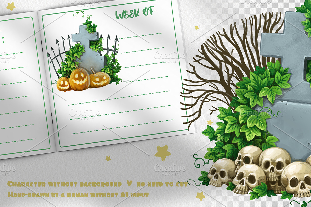 Halloween decorations with pumpkins, an Object Illustration by Azuzlikus (Photo 2 of 4)