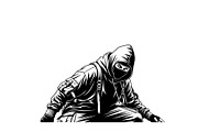Hooded Street Ninja Silhouette, an Illustration by Gfx_Store (Thumbnail 9 of 10)