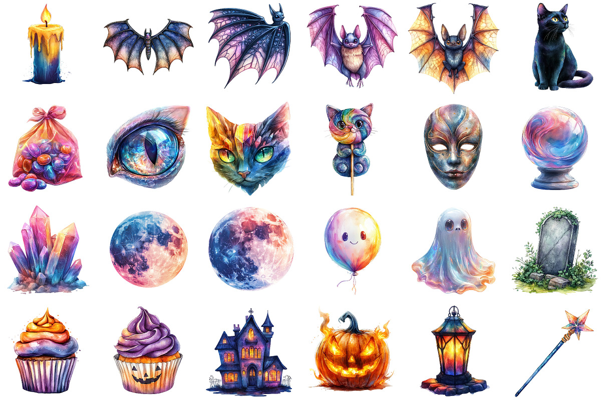 Iridescent Halloween Clipart, an Illustration by Sublimation Artist (Photo 2 of 6)