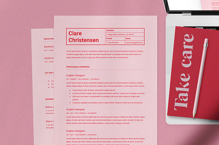 Pink Google Docs Resume Template