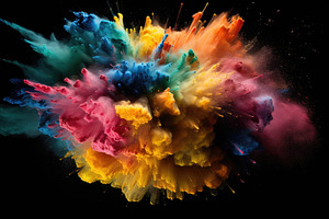 Explosion of colored powder, isolate, a Photo by Iftikhar Alam