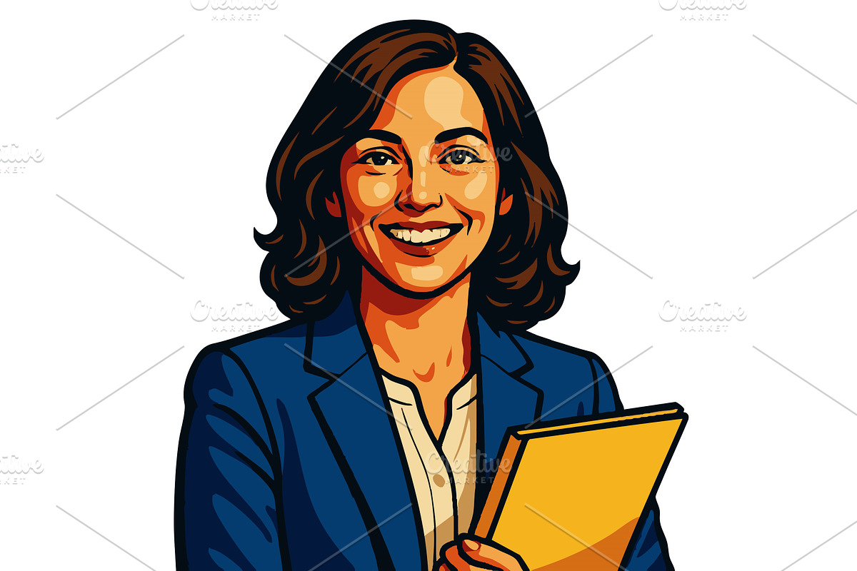 Smiling female product manager pop, a Person Illustration by AlexArt