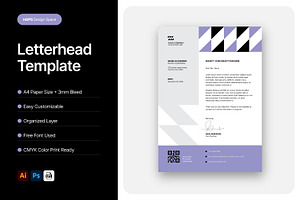 Letterhead Template, a Stationery Template by Haps Space