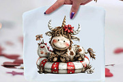 Whimsical Pool Day Highland Cow Clip, an Illustration by SVGArt (Thumbnail 7 of 9)