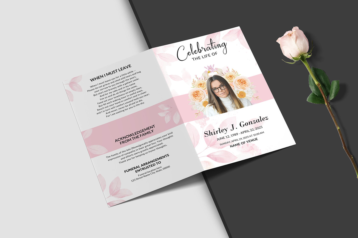 Funeral Program And Prayer Card, a Brochure Template by crazyOWL (Photo 4 of 8)