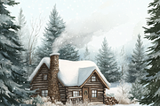 Rustic Christmas Cabin, a Background Graphic by Printable Treasure (Thumbnail 7 of 7)