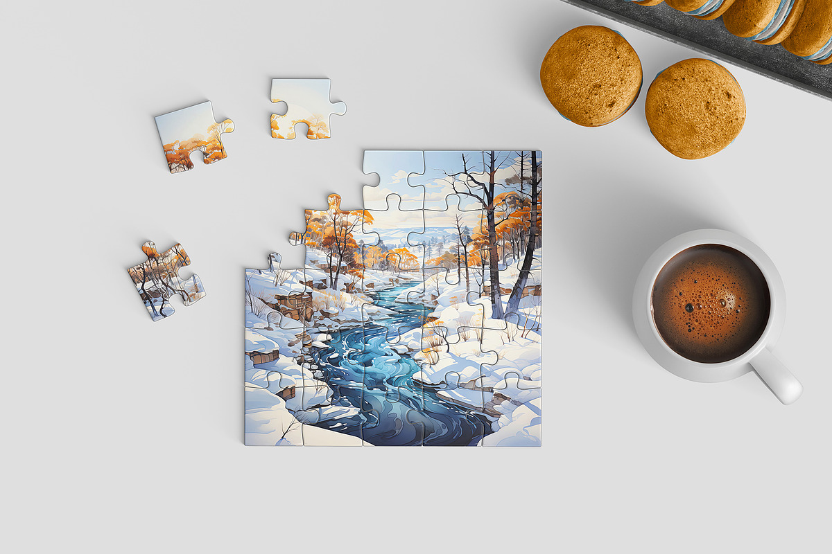 Jigsaw Puzzle Mockup 6 PSD 5x5pieces, a Merchandise Mockup by GraphicVil (Photo 8 of 9)