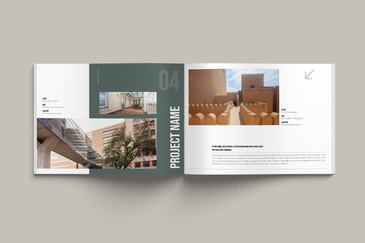 Architecture Portfolio Landscape, a Brochure Template by Pixelpick