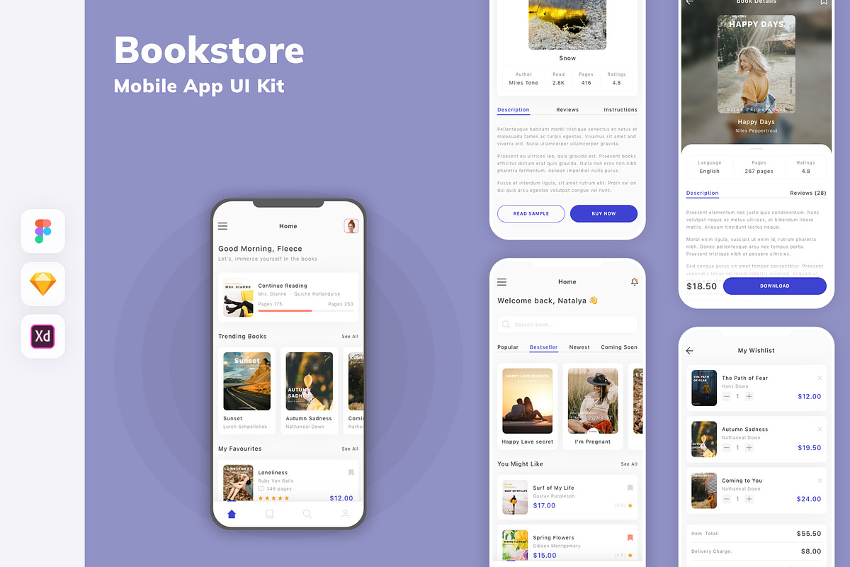 Bookstore Mobile App UI Kit, an UI Kit Template by uicube