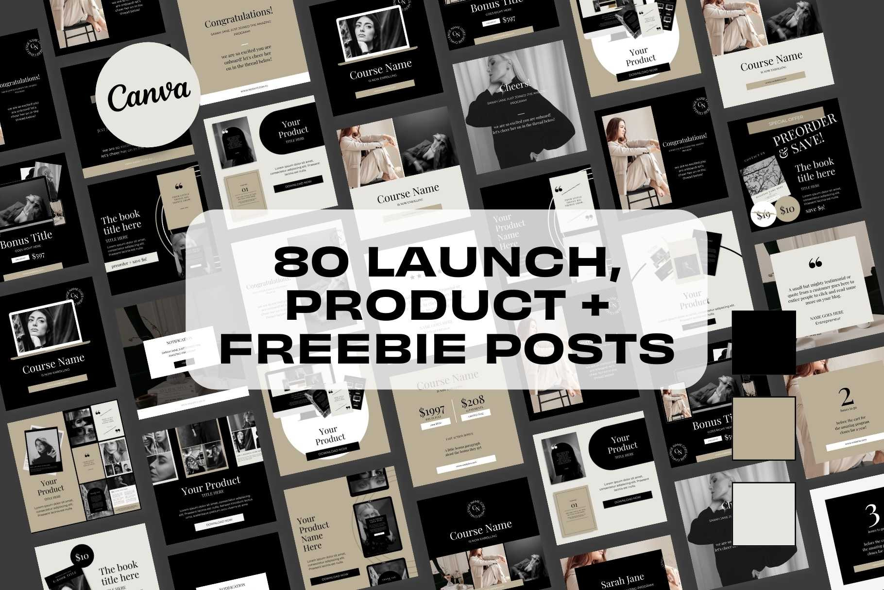 80 Launch Posts - Noir Luxe, a Social Media Template by Freedom ...