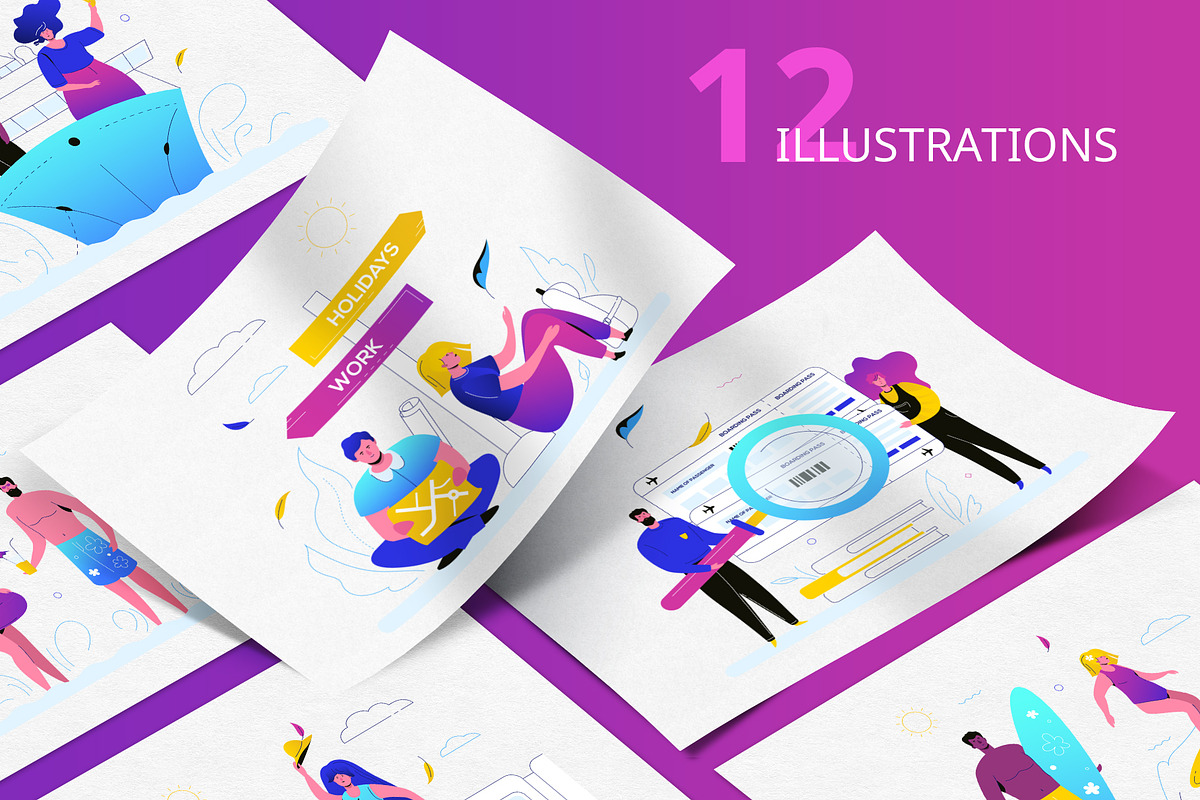 Vacations Illustration Set, a Templates & Theme by Boyko Pictures (Photo 2 of 12)