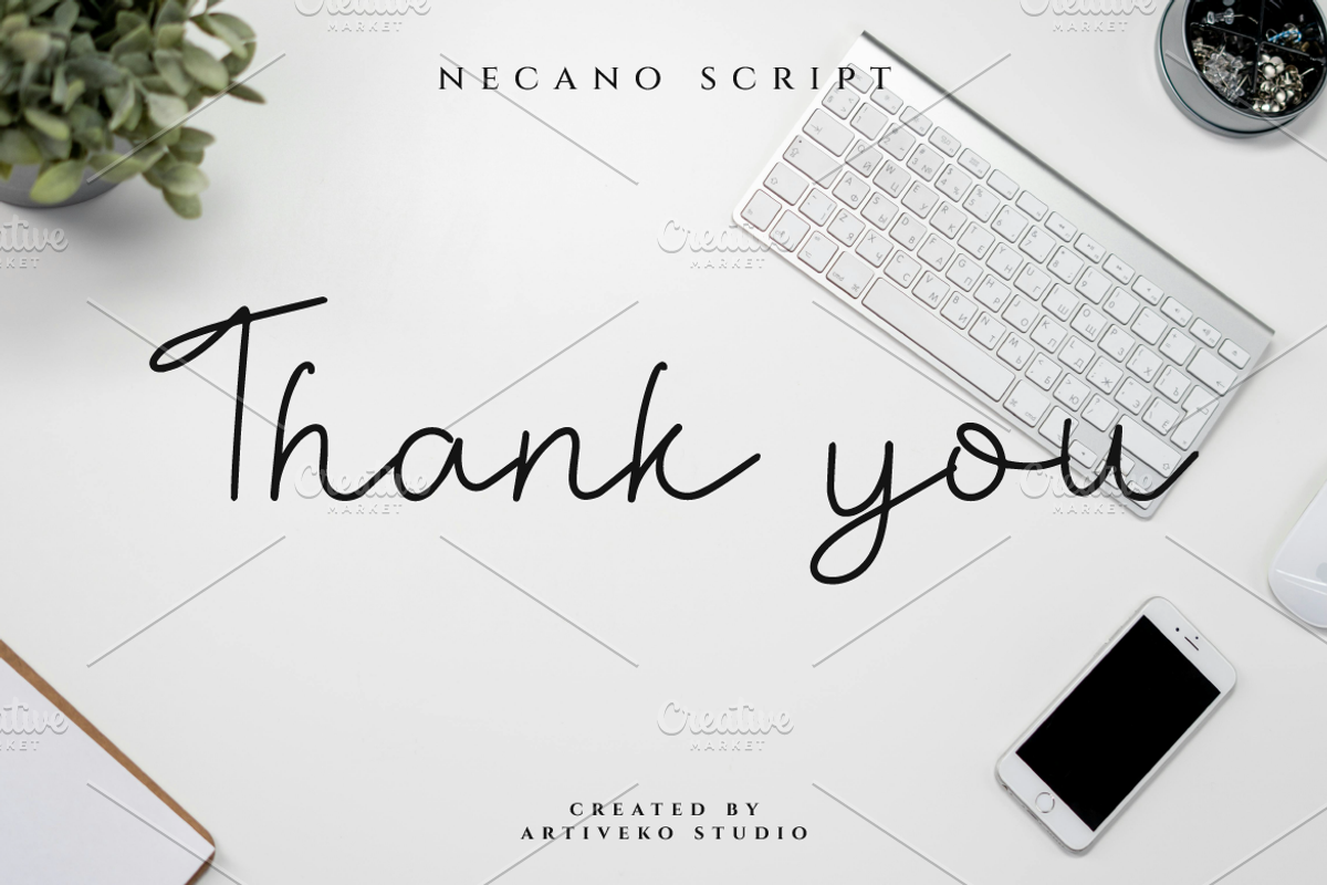 Necano Minimalist Script Font, a Script Font by Artiveko (Photo 7 of 7)