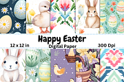 Happy Easter Patterns Digital Paper, a Pattern Graphic by Gloria Designed It (Thumbnail 1 of 4)