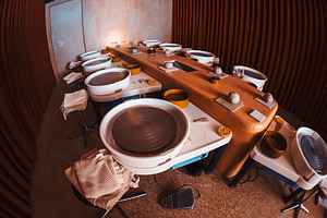 Pottery Wheels Ready for Class, a School & Education Photo by SkyNext
