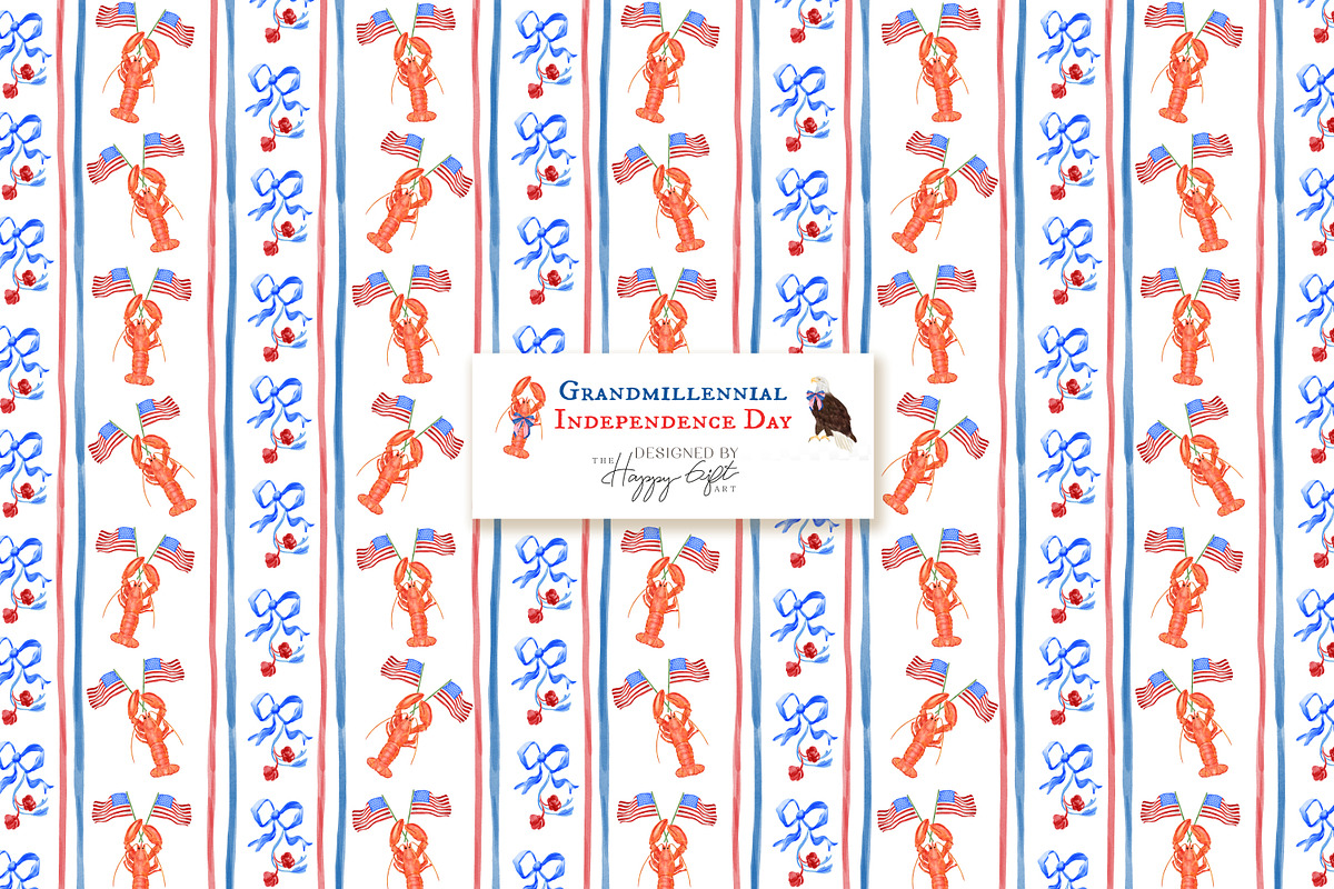 Grandmillennial Independence Day, a Decorative Illustration by TheHappyGiftArt (Photo 18 of 21)