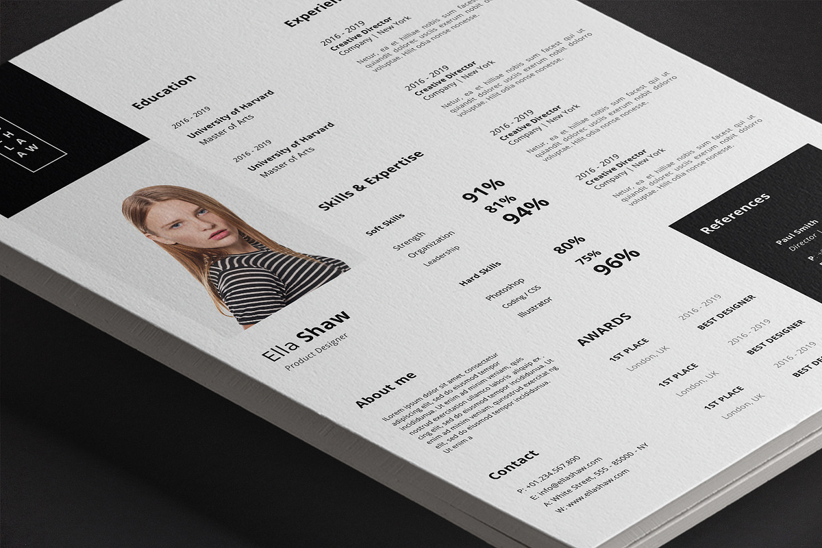 Ella Resume Template, a Resume Template by Nina Shaw (Photo 7 of 10)