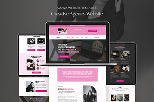 Pink Business Canva Website Template