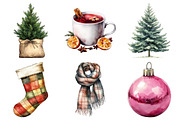 Watercolor Moody Christmas Clipart, an Illustration by Daily.Designs (Thumbnail 5 of 5)