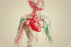Anatomical illustration of human body with detailed circulatory, a Health & Medical Photo by José Manuel Gelpi