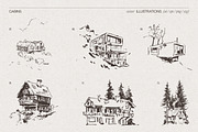 Huge Collection of Cabin Sketches, an Empty State Illustration by TheMountBirdStudio (Thumbnail 5 of 15)
