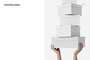 Boxes Stack in Hands Mockup, a Packaging Mockup by creatsy5 (Thumbnail 2 of 5)
