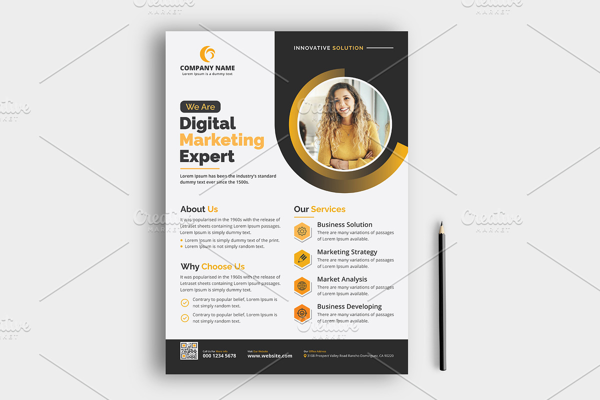 Corporate Business Flyer Template, a Flyer Template by GraphicsBurg (Photo 1 of 3)