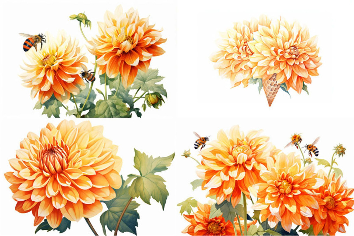Dahlia Floral, a Seasonal Illustration by artsy-fartsy (Photo 3 of 6)