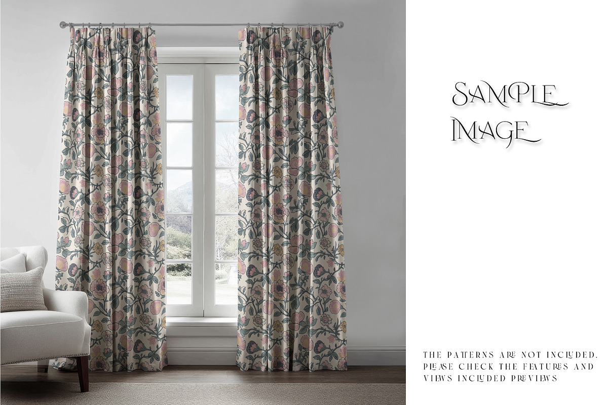 Pinch & Pencil Pleat Curtains Mockup, a Product Mockup by mock-ups (Photo 12 of 12)