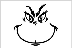Grinch Face Vector, an Object Illustration by CarWrap design