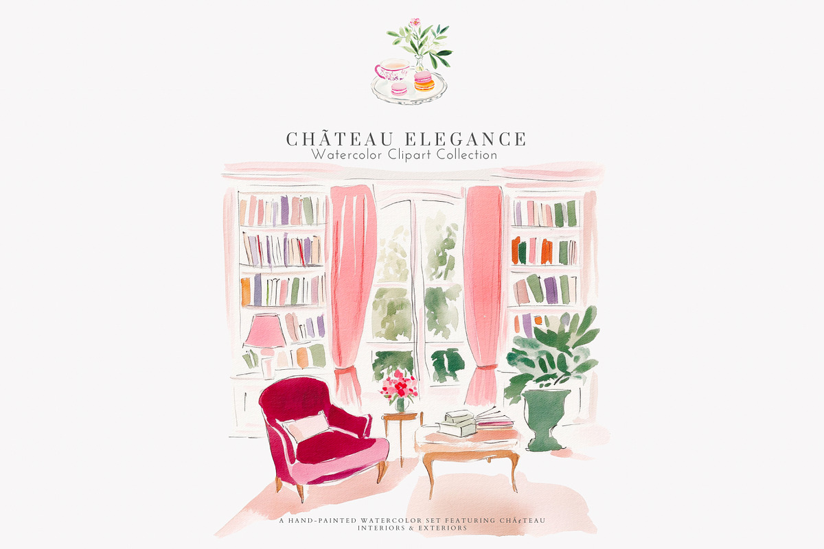 chateau clipart french illustration, a Decorative Illustration by Patishop Art (Photo 8 of 10)