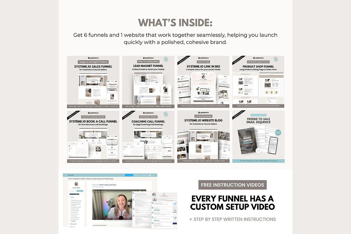 Systeme.io Neutral Systeme Bundle, a Landing Page Template by Hayley's Digital Hub (Photo 3 of 10)