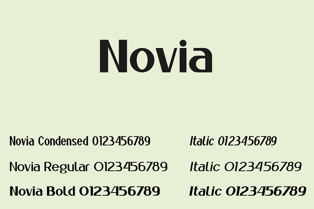 Novia font family, a Sans Serif Font by vlad.berla (Photo 3 of 5)
