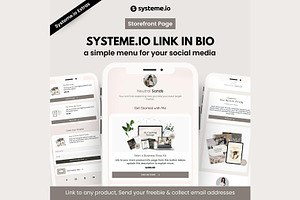 Systeme.io Neutral Sands Link in Bio, a Landing Page Template by Hayley's Digital Hub