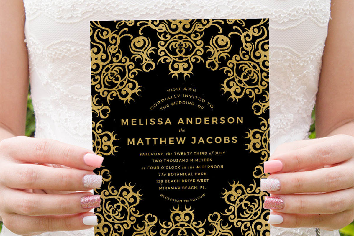 Gold Ornate on Black, an Invitation Template by Inkpower (Photo 3 of 7)