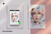 Two A4 Deckled Edge Paper Mockup, a Product Mockup by Custom Scene (Thumbnail 5 of 10)