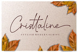 Cristtaline, a Script Font by Penatic Studio